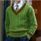 Slim-Fit-Pullover Mit V-Ausschnitt - Rocco – Grün