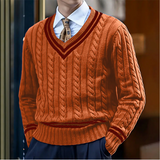 Slim-Fit-Pullover Mit V-Ausschnitt - Rocco – Orange