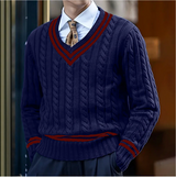 Slim-Fit-Pullover Mit V-Ausschnitt - Rocco – Dunkelblau