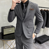 Slim-Fit Dreiteiler - Merlin – Grau