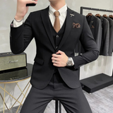 Slim-Fit Dreiteiler - Merlin – Schwarz