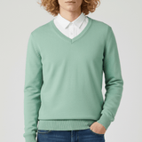 Slim-Fit V-Ausschnitt Pullover - Keanu – Grün