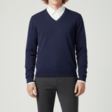 Slim-Fit V-Ausschnitt Pullover - Keanu – Dunkelblau