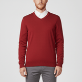 Slim-Fit V-Ausschnitt Pullover - Keanu – Rot