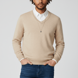 Slim-Fit V-Ausschnitt Pullover - Keanu – Braun