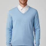 Slim-Fit V-Ausschnitt Pullover - Keanu – Hellblau