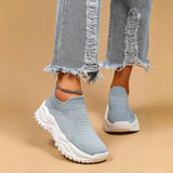 Slip-on-sneaker, gestrickt, atmungsaktiv, orthopädische schuhe, damen-sneaker – Himmelblau