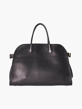Große Damen Shopper Tasche – Strukturierte Schultertasche Wildleder/Leder – Schwarz glasiert