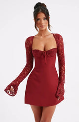 Lucilla | Satin-Minikleid – Rot