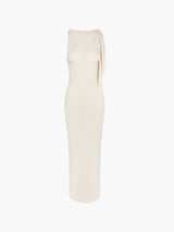 Kylie - Gedrehtes Maxikleid – Creme