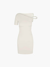 Kylie – Gedrehtes Minikleid – Creme