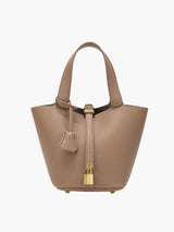 Luxus Damenhandtasche – Veganes Leder – Elegant & Vielseitig – Taupe