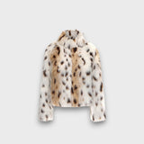 Leoline – Faux-Fur-Jacke im Animal-Design – Hell