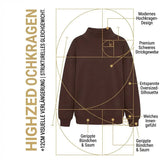 SoftLayer - Sweatshirt aus Hochwertigem, Dickem Strick mit Modernem Stehkragen! – Rotbraun