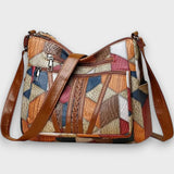Solara – Mosaik-Lederhandtasche – Braun