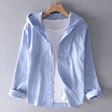 Brie - Luftiges Soft-Shirt mit Kapuze – Blau