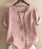 Sophia | Bequemes Sommertop aus Leinen – Rosa