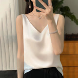 Sophia | Elegante Satinbluse – Weiß