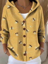 Shaharit - Eleganter Gemütlicher Strickjacke Mit Knöpfen – Gelb