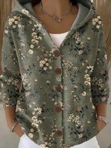 Shaharit - Eleganter Gemütlicher Strickjacke Mit Knöpfen – Grün