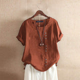 Sophie | Lässige Relaxed Fit Sommerbluse – Braun