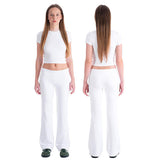 Sport Set Damen Atmungsaktiv Zweiteiler Set für Fitness und Freizeit – Weiß