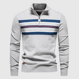 Sportlicher Pullover mit modernem Kontrastdesign – Hellgrau