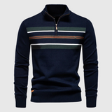 Sportlicher Pullover mit modernem Kontrastdesign – Navy Blau