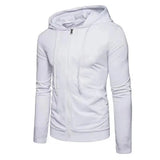 Sportlicher Zip-Hoodie mit Eleganter Kordelzughaube – Weiß