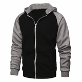 Sportlicher Zip Hoodie mit Verstellbarer Kapuze – Schwarz