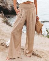 Maria - Elegante bequeme Leinenhosen – Khaki