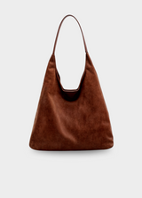 Wildleder Handtasche Damen – Umhängetasche mit Schnalle – Braun