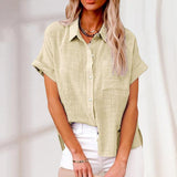 Stephanie | Entspannte leichte Sommerbluse – Beige