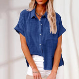 Stephanie | Entspannte leichte Sommerbluse – Blau