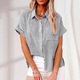 Stephanie | Entspannte leichte Sommerbluse – Grau