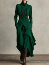 Rylise - drapiertes Maxikleid mit weicher Haptik – Grün