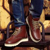 Herren Stiefeletten | Knöchelhöhe mit Schnürung und Profilsohle – Dunkelbraun
