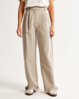 Stoffhose Damen Eleganter Schnitt Bequem – Beige2
