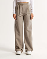 Stoffhose Damen Eleganter Schnitt Bequem – Braun