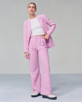 Stoffhose Damen Eleganter Schnitt Bequem – Rosa