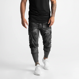 Stretchstoff Joggerhose Mit Taschen -  Francis – Grau-Camouflage