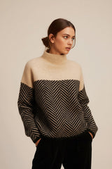 Strickpullover Mit Stehkragen - Felina – Beige