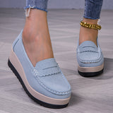 StrideLux™ – Bequeme Plateau Loafer für Damen – Blau