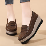 StrideLux™ – Bequeme Plateau Loafer für Damen – Dunkelbraun