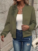 Strukturierte Strickjacke für Elegante Looks – Armeegrün