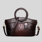 Strukturierte Tasche Mit Tragegriffen - Hannah – Dunkelbraun