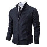 Stylische Strickjacke mit Reißverschluss für Winter – Dunkelgrau  - 2