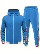 Stylischer Trainingsanzug mit Modernem Streifenlook – Königsblau