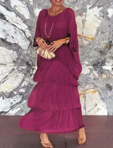 Elianna – Elegantes Maxikleid – Burgunder