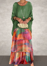 Shina™ - Elegantes Fließendes Maxikleid – Mehrfarbig